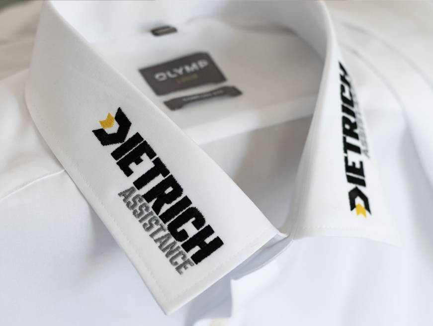 Hemdkragen bestickt mit Logo f&uuml;r Betzdorf